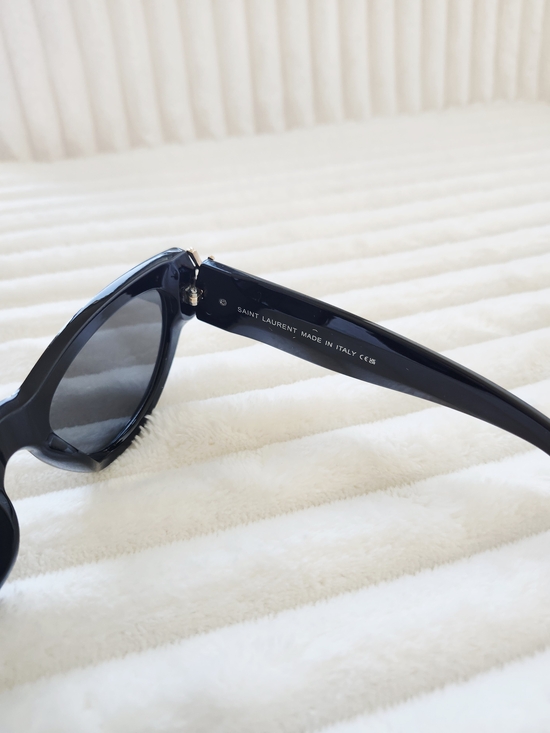 Saint Laurent YSL Logo Sunglasses Black Frame Gold Monogram Cat Eye main image 6